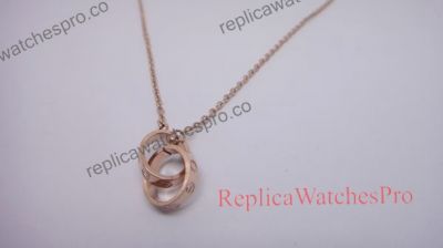 Beautiful Cartier Love Rose Gold Necklace For Sale